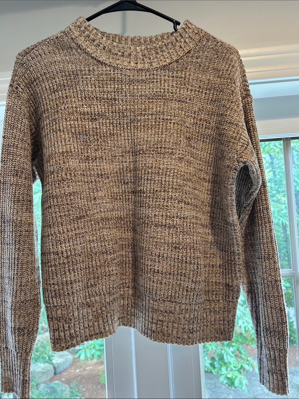 Style & Co. Marled Taupe Crewneck Sweater